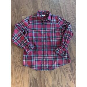 Brooks Brothers Plaid‎ 'Red Fleece' Long Sleeve Button Down Shirt Size 10 Red